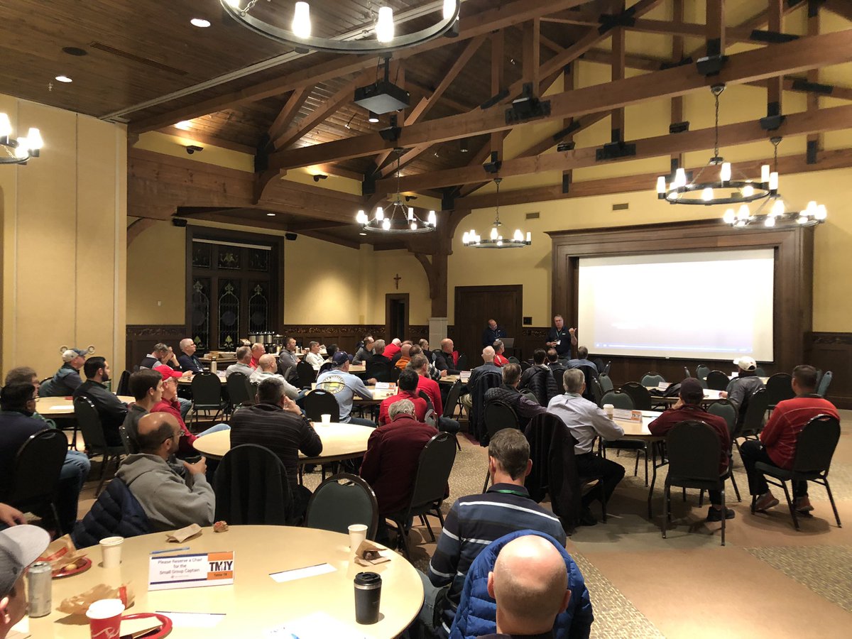 Over 60 men celebrating brotherhood and Christ. #TMIY <a href="/StBrigidParish/">St. Brigid Parish</a> #thatmanisyou