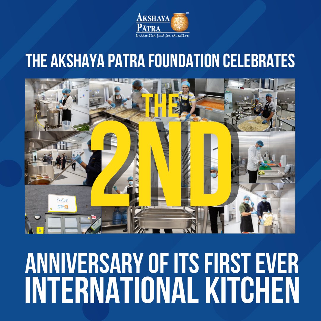 UKAkshayaPatra's tweet photo. Two years ago, TAPF launched its first-ever kitchen outside India in Watford, UK!
Since then, we have cooked and served thousands and thousands of hot, nutritious meals across Greater London.
We’d like to thank everyone who has been a part of this journey!
#TAPF #OneofMany https://t.co/hm3dxDjIYU