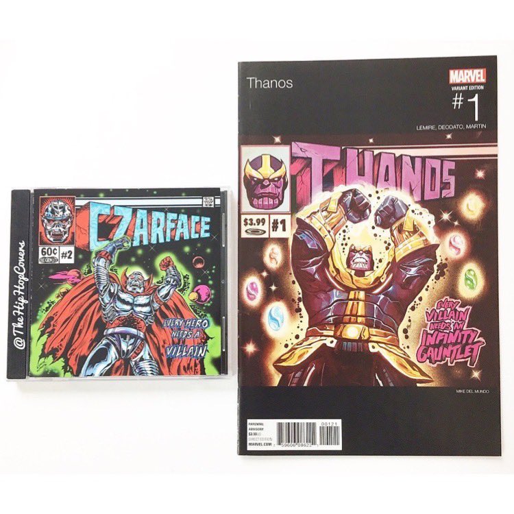 TheHipHopCovers's tweet photo. Music Artist: #Czarface Album: #EveryHeroNeedsAVillain
#Marvel comic book: #Thanos Issue # 1 Variant cover art by: #MikeDelMundo #HipHopCovers #HipHopVariants https://t.co/MMezegWBxS