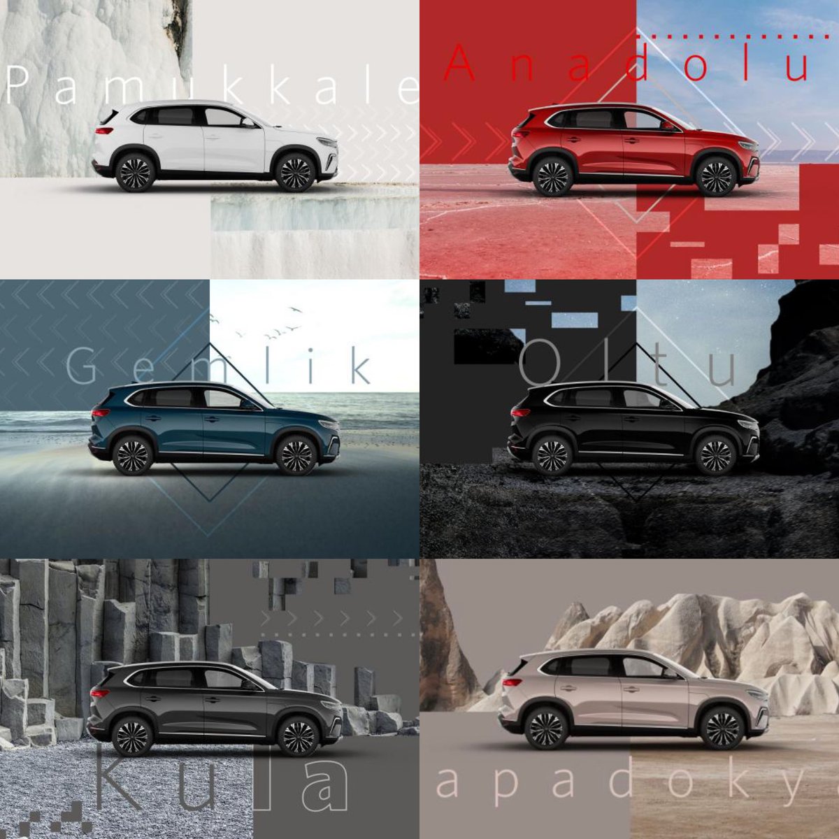 Üstad Sezai Karakoç’un tarifiyle;
kendi Medeniyetimizle, 
kendi değerlerimizle, kendi geleneklerimizle çağdaş olacağız..!
*
Renk kartela ayrıntısı muhteşem 
😉💪🏼🇹🇷
#TOGG2022