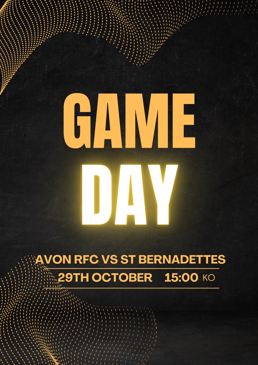 ⚫️🟡 GAME DAY 🟡⚫️ 🏉 vs St Bernadettes 📅 29/10/2022 ⏰ 15:00 KO 📍 Bamfield, BS14 0AX 🏆 Counties 2 Somerset