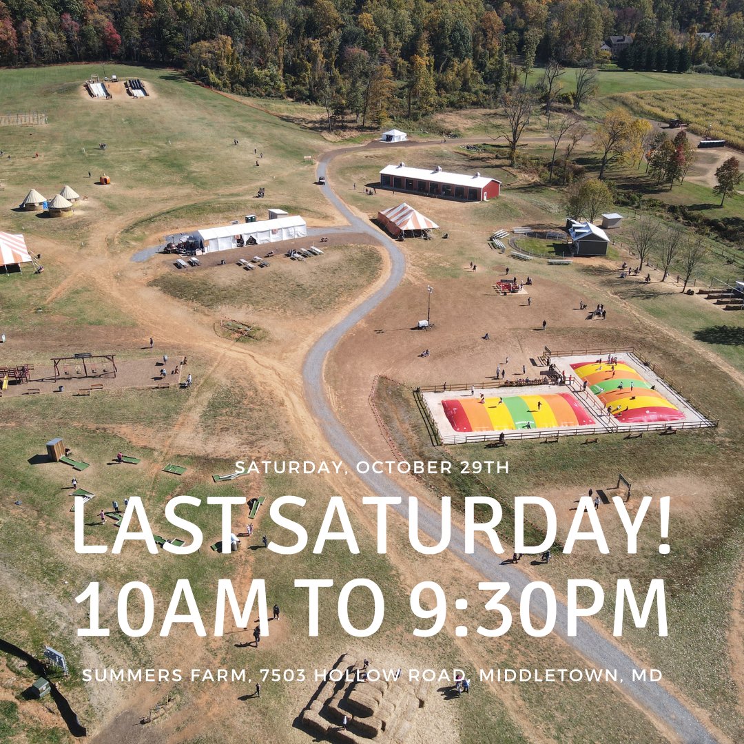 SummersFarm's tweet image. Come visit us for our last Saturday of the season! We are open today from 10am to 9:30pm! We will have the FINAL fireworks for the season around 7:30pm, weather permitting!
summersfarm.com/pages/pricing-…