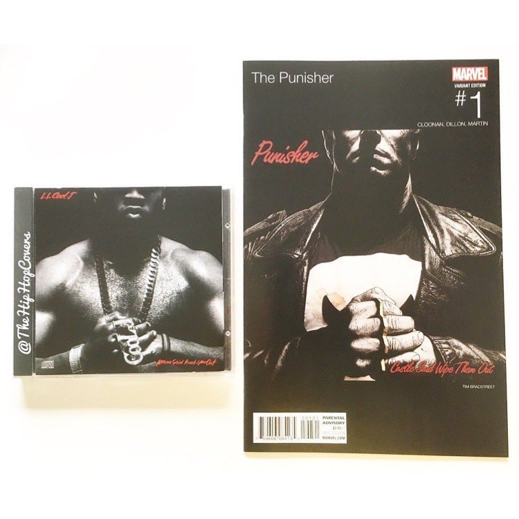 TheHipHopCovers's tweet photo. Music Artist: #LLCoolJ Album: #MamaSaidKnockYouOut
#Marvel comic book: #ThePunisher Issue # 1 Variant cover art by: #TimBradstreet #HipHopCovers #HipHopVariants https://t.co/3VLxiz193M
