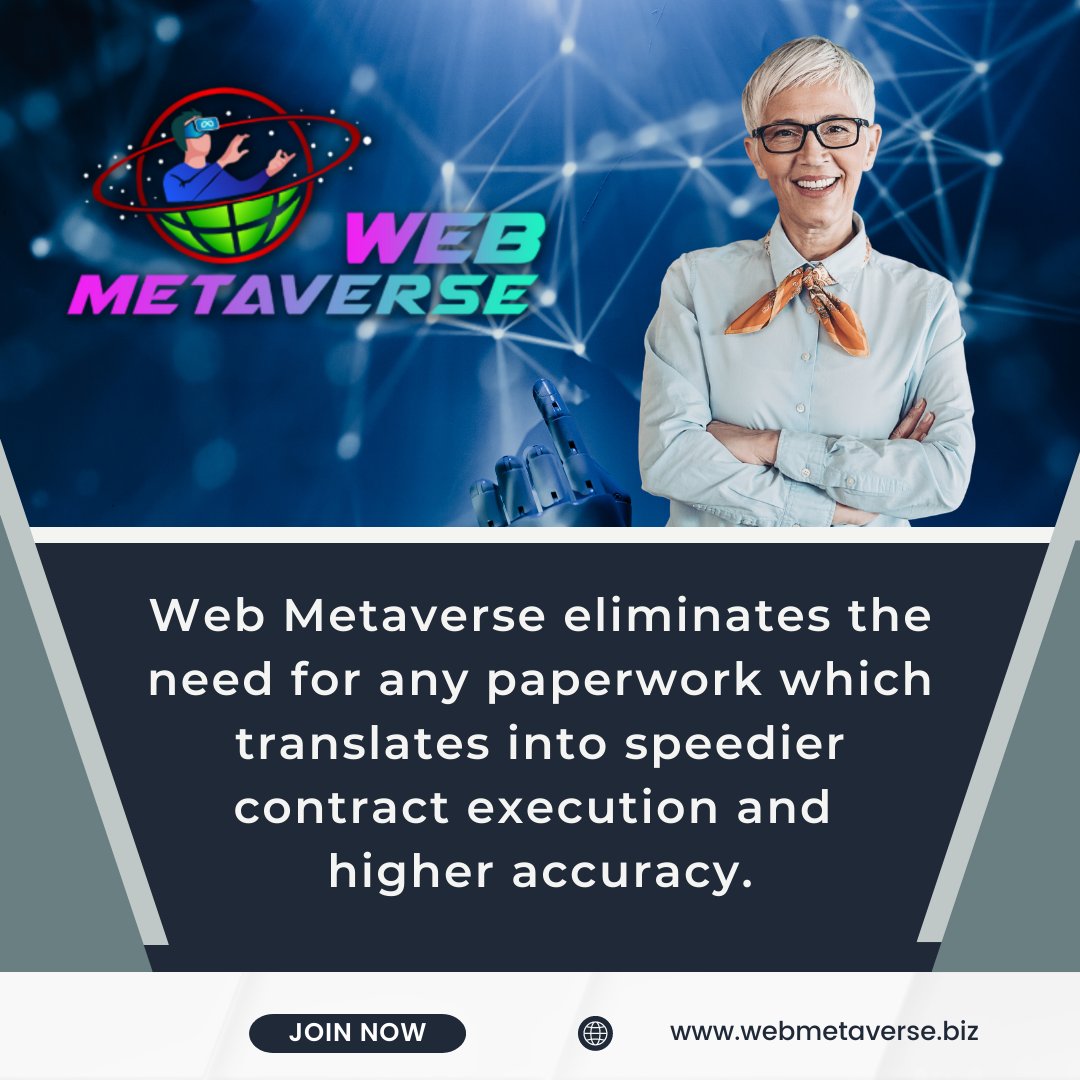 Web_metaverse1's tweet photo. Web Metaverse eliminates the need for any paperwork which translates into speedier contract execution and higher accuracy.
join us now on telegram at https://t.co/AqMU7S7G0g
#gaming #metaverse #cryptocurrency #nft #mining #roi #metaverseexplained #solana #blockchain #crypto https://t.co/r5ZCo0wdZF