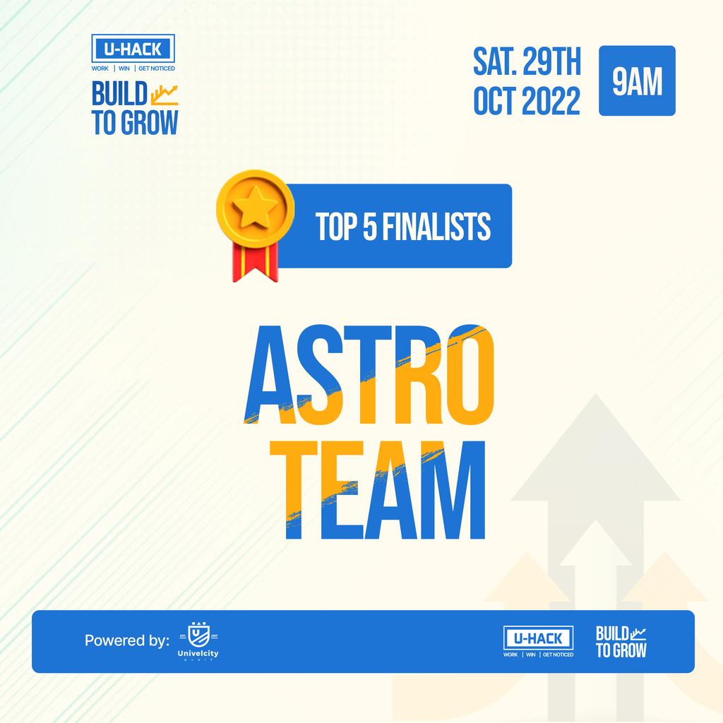 univelcity's tweet photo. Hello people, so we are presenting our top 5 finalists. 🕺🕺🕺🎊🎊🎊🎊

Which team will win the Trophy?🏅🏅🤑🤑

Find out soon. 

#UHack2022 
#univelcity
#techcompetition
#community
#team players
#tech
#coders
#uhack https://t.co/a8lVlGcevX