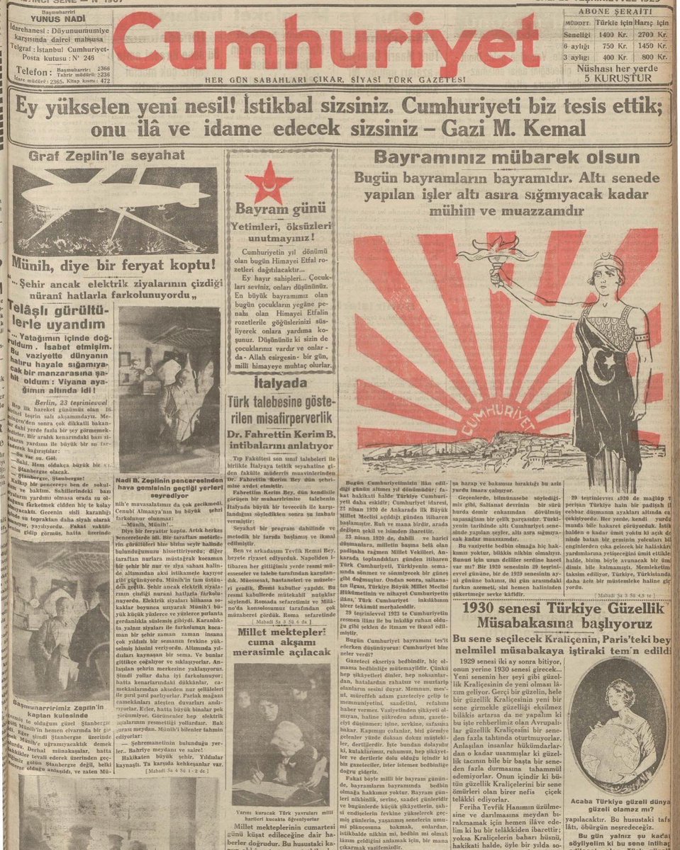 karasagacom's tweet photo. Gazi Mustafa Kemal Atatürk’ün cumhuriyeti ilanının 99. yılında arşivlerden çıkan gazete manşetleri 

#CumhuriyetBayramı
#MustafaKemalAtatürk https://t.co/fkB94cs1ic
