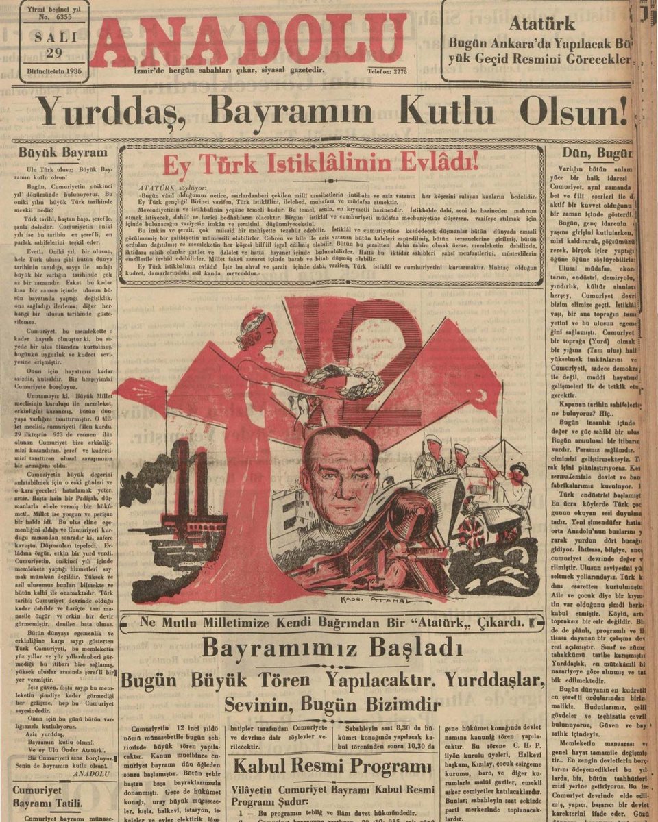 karasagacom's tweet photo. Gazi Mustafa Kemal Atatürk’ün cumhuriyeti ilanının 99. yılında arşivlerden çıkan gazete manşetleri 

#CumhuriyetBayramı
#MustafaKemalAtatürk https://t.co/fkB94cs1ic