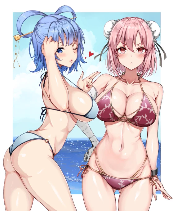 水着青娥娘々&華扇さん 