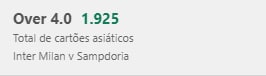 OlimpoBetting's tweet photo. 🏛 #OlimpoBetting
📆 #29Out
🇮🇹 Inter Milan – Sampdoria (15:45)
📝 Over 4 cartões asiáticos
📚 1.925 - Bet365
💵 3.50% https://t.co/Kh6xznGi2d