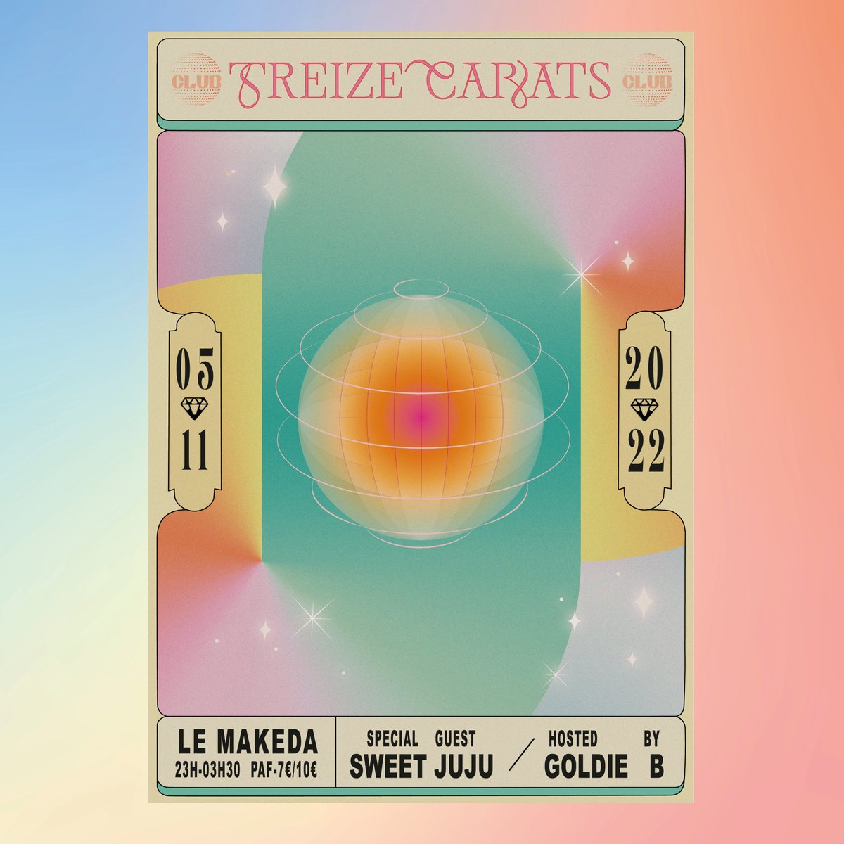 djsweetjuju's tweet photo. Next gig in Marseille at @lemakeda13 with Goldie B for her residency Treize Carats 🫂playing from 1:00am to 3:00am 🫰🏻

Tickets 🎫 https://t.co/IcCbMogZrE https://t.co/D6wpncS2mF