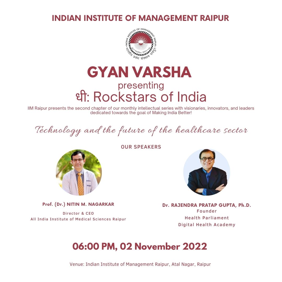 iimraipur's tweet photo. IIM Raipur is all set for the 2nd chapter of Gyan Varsha - monthly intellectual series to be held on November 2nd, 2022 at 6 PM.
Link for Registration and Tickets: https://t.co/ks11FynIKQ
#iim #iimraipur #bschool #mba #GayanVarsha #RockstarsOfIndia #MakingIndiaBetter https://t.co/mNxhlfRewp