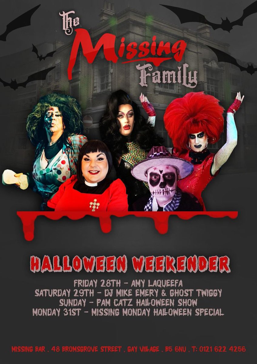 Here we go with the mid point of the Halloween Weekender!

It's going to be a right monster mash at Missing tonight!

----> Halloween Missing Monday still to come as well !