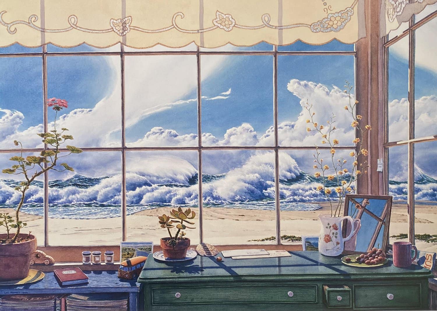 Окно с видом на море живопись