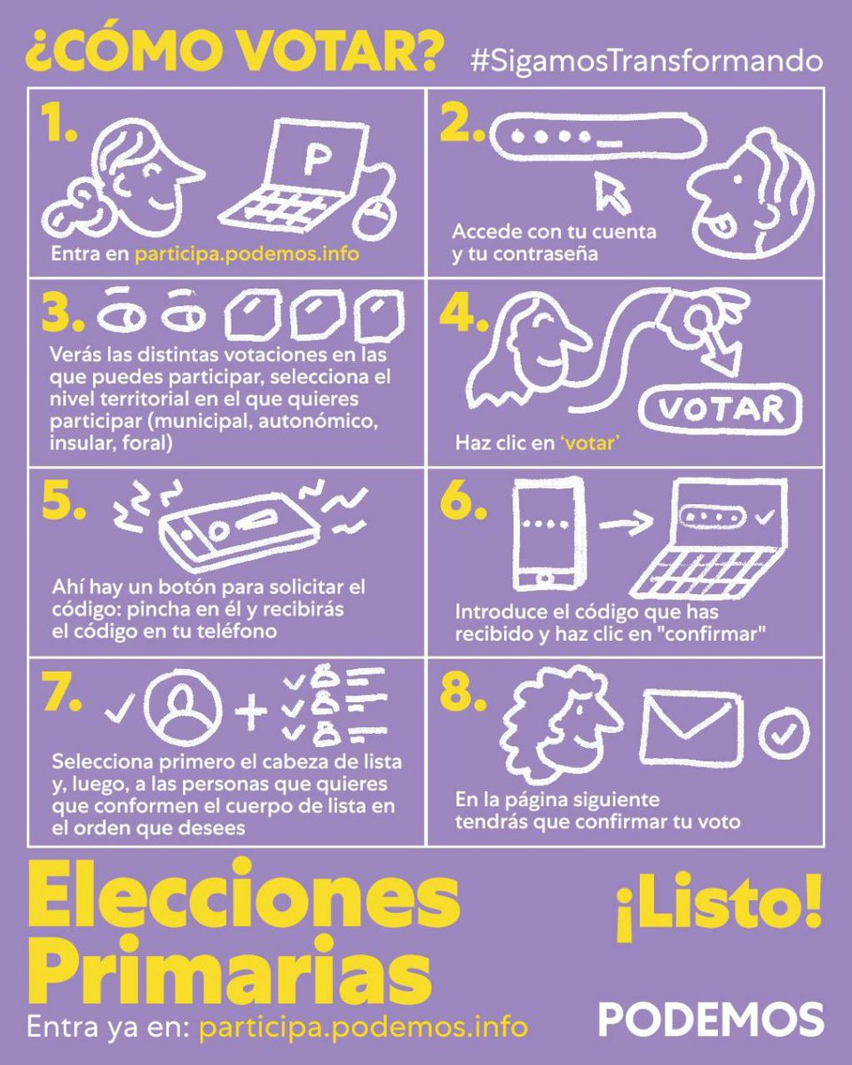 podemos_smarta's tweet photo. 📣🗳 Ya están abiertas las votaciones telemáticas de las primarias autonómicas, forales, insulares y municipales de 2022. 

Elige a nuestras candidatas y candidatos en https://t.co/MoU2NEmnh2 https://t.co/4McBOH4z6E