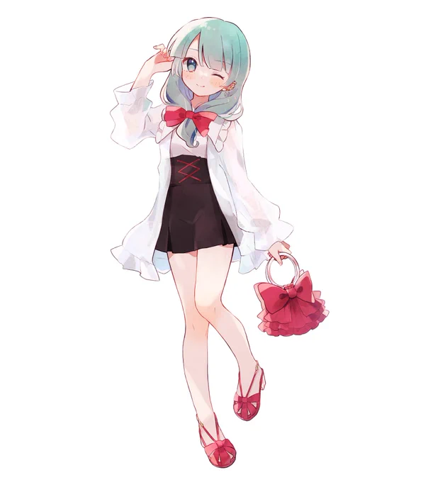 雛ちゃんの夏の装いをキャラデザ交換して描きました!私のデザインは何番でしょうか～アンケートはツリーにて#ヒナチャンさまー#誰のキャラデザだゲーム 