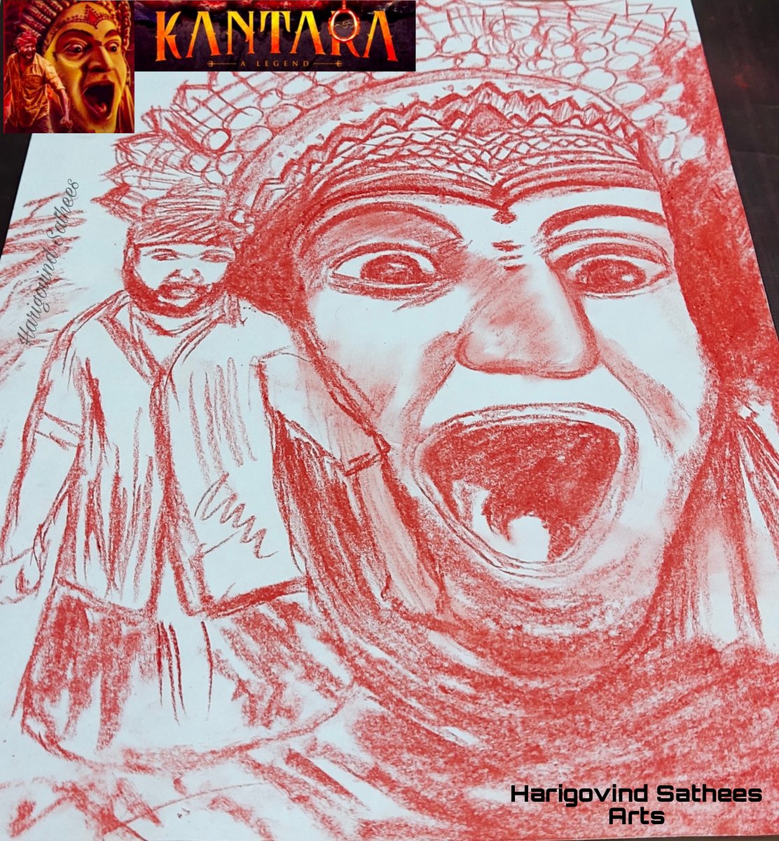 iharigovind's tweet photo. MY  SOFT  PASTEL  COLOUR DRAWING -   K A N T A R A

@KantaraFilm @rishabshettyofficil @hombalefilms @VKiragandur

#Softpasteldrawing #kantara #Harigovind_Sathees_Arts_ https://t.co/vOmwIm9Hpk