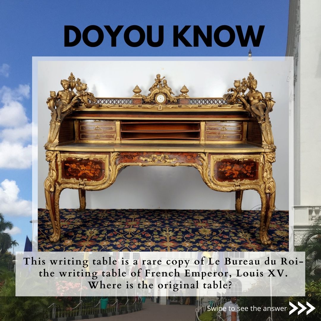 sjmhyd's tweet image. Every week Salar Jung Museum brings you new facts and figures about its collection. Today, let’s
look at this rare and costly writing table!

#SalarJungMuseum #LouisXV #WritingTable #DoYouKnow