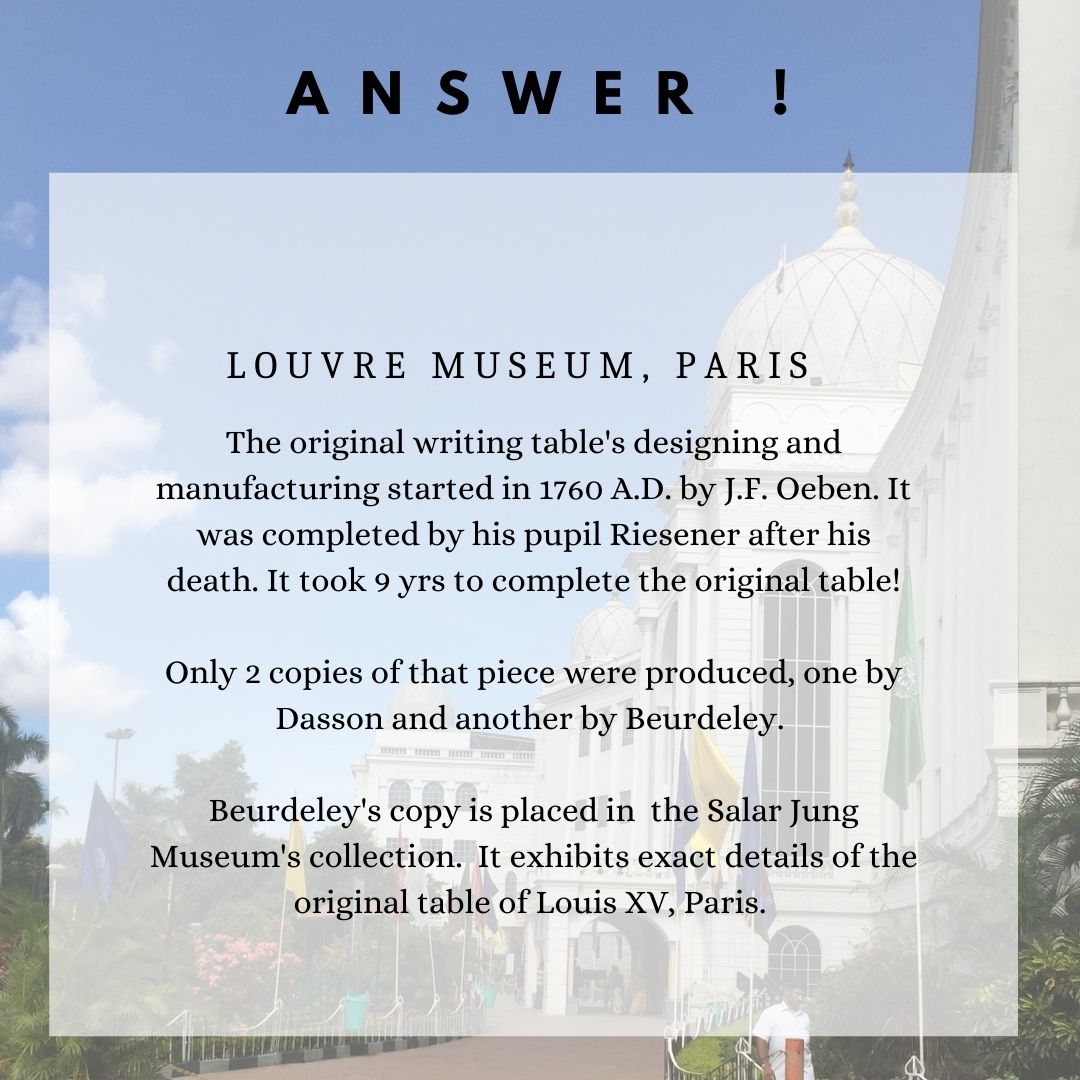 sjmhyd's tweet image. Every week Salar Jung Museum brings you new facts and figures about its collection. Today, let’s
look at this rare and costly writing table!

#SalarJungMuseum #LouisXV #WritingTable #DoYouKnow