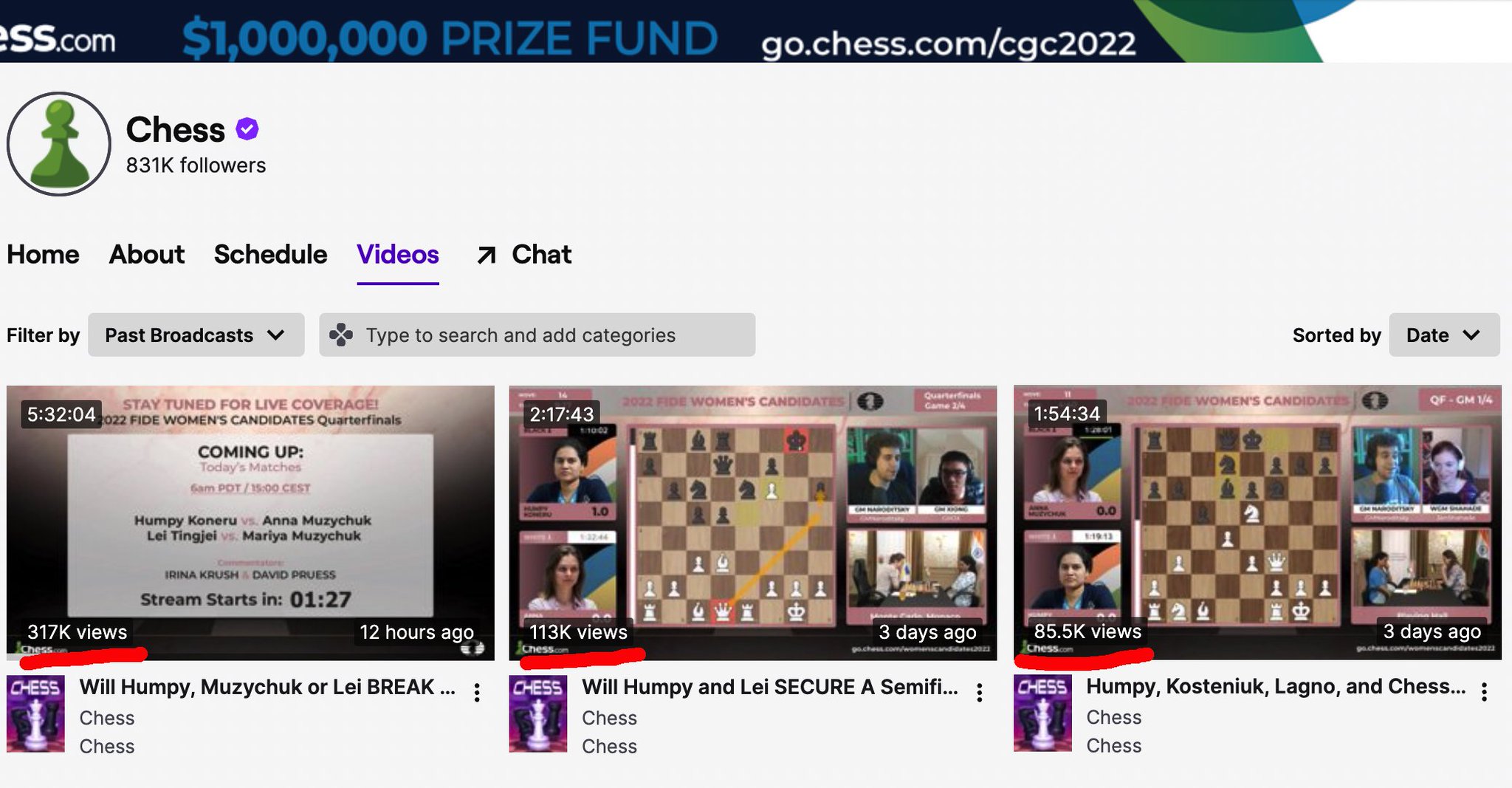 Women's Chess Coverage on X: Not to mention, over 500K people have watched  the Candidates on the @chesscom broadcast --- even with most chess fans  getting no advance notice that the Candidates