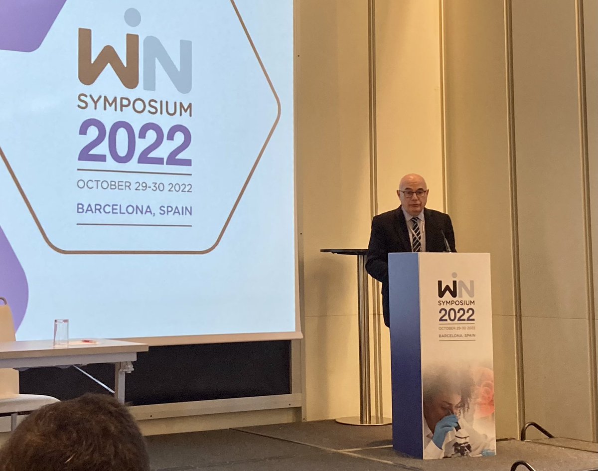 Opening of the WIN 2022 symposium by @TaberneroJosep & @rschilsky in Barcelona. Advancing #PrecisionOncology through integrative molecular profiling @WIN_Consortium