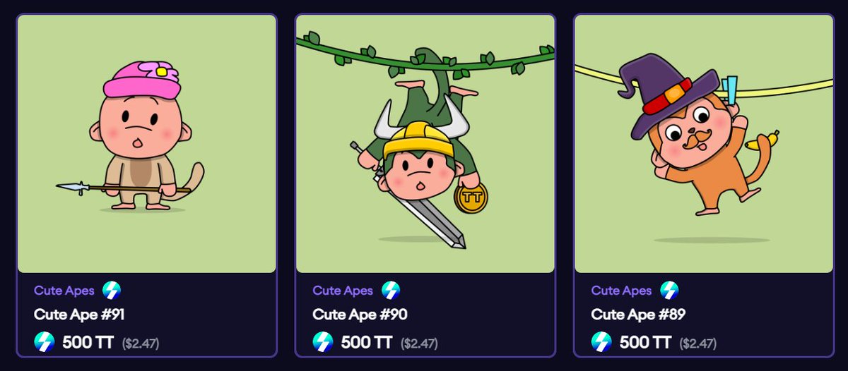 Hey, <a href="/ThunderCoreLab/">ThunderCore Official ⚡️</a> x <a href="/NFTmall/">NFTmall Official CTO</a> we launched our second #NFT project #CuteApes on #ThunderCore listed on #NFTmall and have applied for the #creatoracceleratorprogram ⚡️
