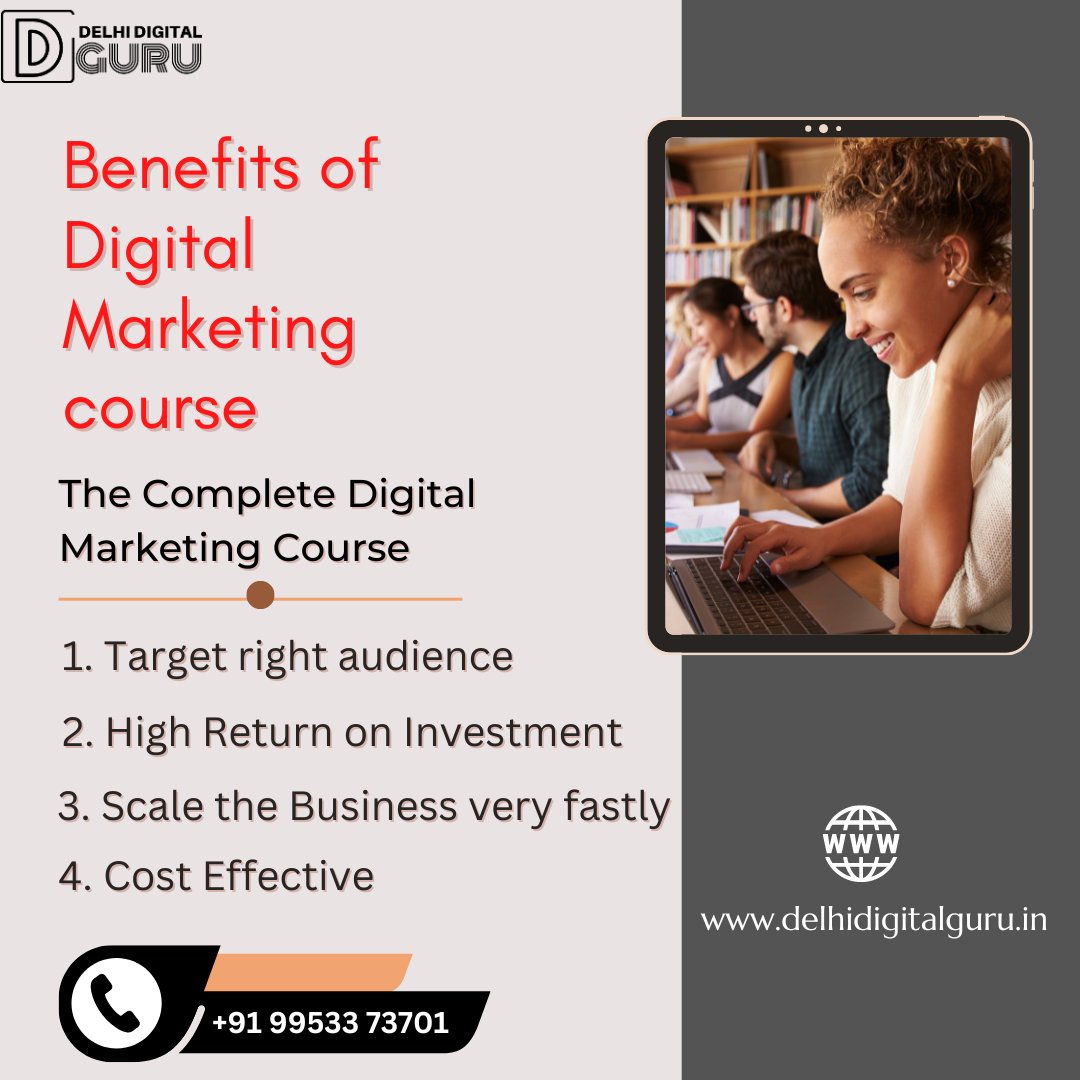 DDG_India's tweet photo. Benefits of Digital Marketing Course you should know about it. Taking multiple courses in digital marketing enhance your skill. 
For More Information Visit: https://t.co/CLmavP3iWG
#digitalmarketingcareer #digitalmarketinginstitute #digitalmarketing #course #learndigitalmarketing https://t.co/pz71BnBOXM