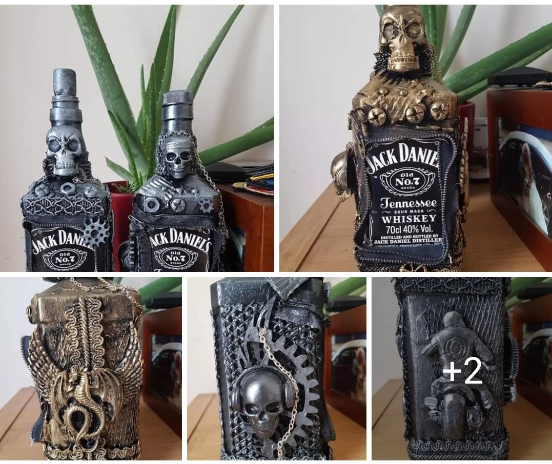 twfsteampunk's tweet photo. Designed by myself Totally Wild For Steampunk. These are all available from #ebay under BLONDYSKYBLUE or email me Cazclem@hotmail.com to order yours #jackdanielsbottle #Steampunk #glassbottle #whiskybottle #upcyclebottle #thanet #margate #broadstairs #Ramsgate https://t.co/LsgbLYYzMJ