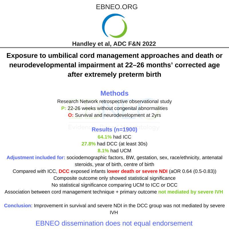 DCC, ICC and UCM in 22-26 weekers. A large, retrospective, observational cohort study by Handley et al in @ADC_FN @sara_c_handley @KumbhatNeha @neosatyan fn.bmj.com/content/early/… #EBNEOalerts #neoEBM #neotwitter