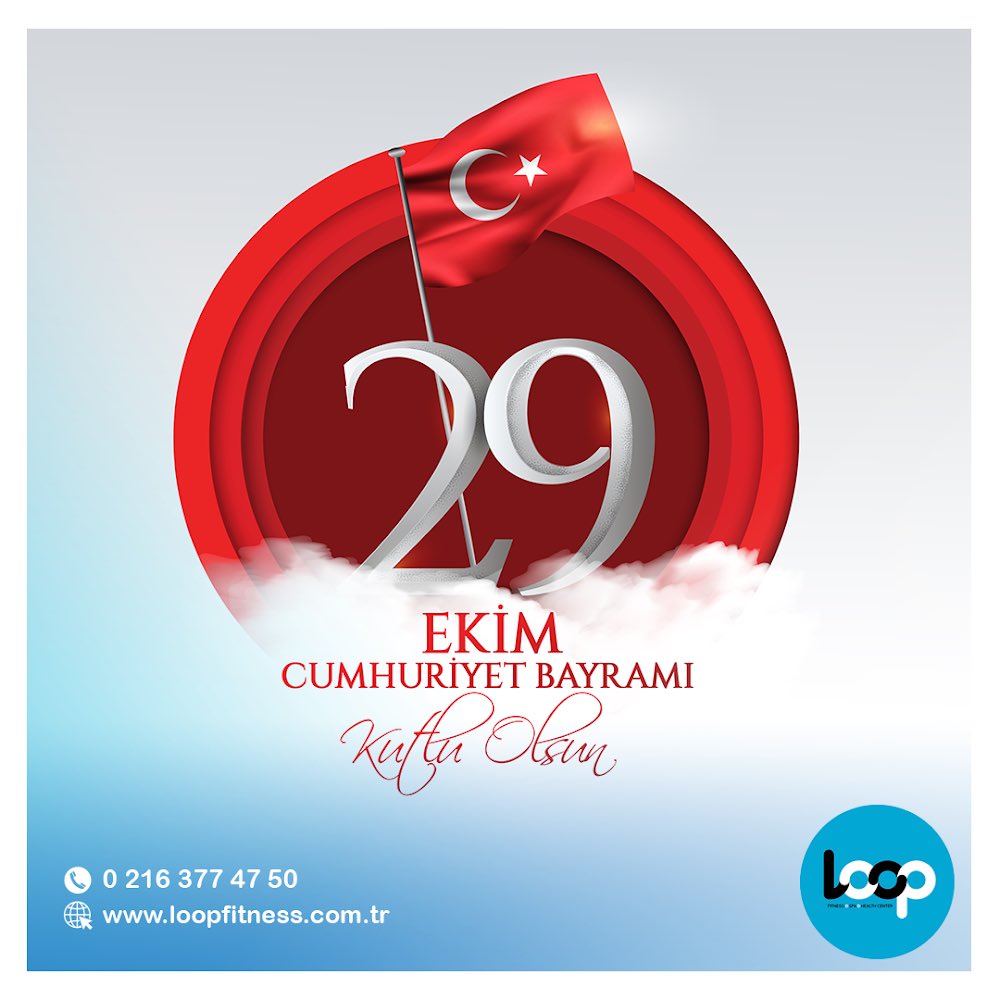 "Ey yükselen yeni nesil! İstikbal sizsiniz. Cumhuriyeti biz kurduk, onu yükseltecek ve yaşatacak sizsiniz." - Mustafa Kemal Atatürk.

Cumhuriyet Bayramı'mızın 99. yılı kutlu olsun!

Detaylı bilgi için bize ulaşın.⠀⠀⠀
☎ 0 (216) 377 47 50
🌐 loopfitness.com.tr