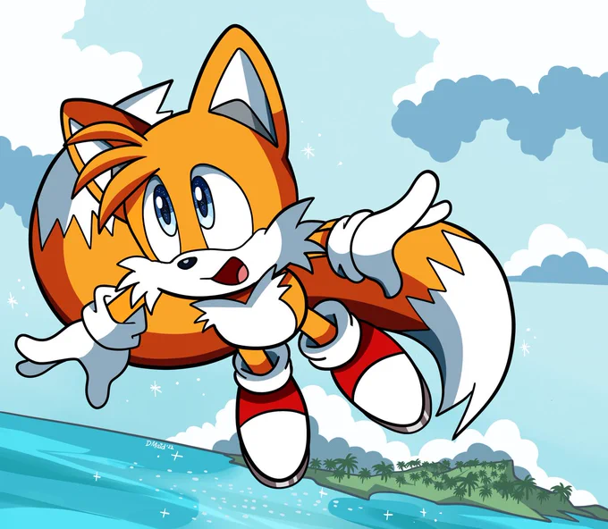I wanna fly high, so I can reach the highest of all the heavens #SonicTheHedeghog #TailsTheFox #Sonic #FANART 