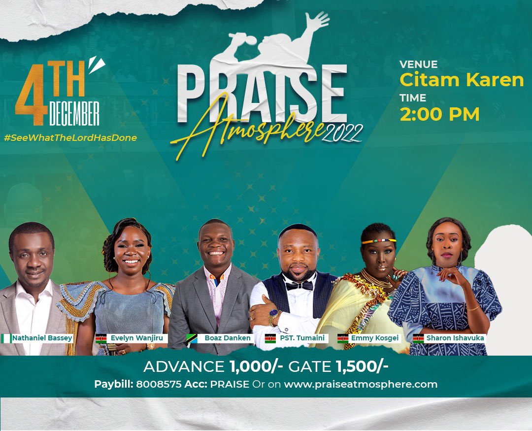 All the way from Kisumu City 🇰🇪, please let us welcome the talented @ishavuka who will also be ministering @praiseatmosphere 2022🥁. Mark your calendar , purpose to attend #praiseatmisphere2022 on 4th December at CITAM Karen 2pm. #seewhatthelordhasdone