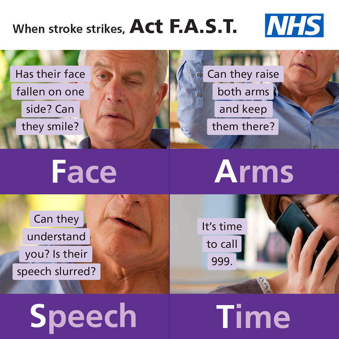 It’s #WorldStrokeDay – when stroke strikes, Act F.A.S.T. You could save your own or someone else’s life, or help limit the long-term effects of stroke, by learning to think and Act F.A.S.T.