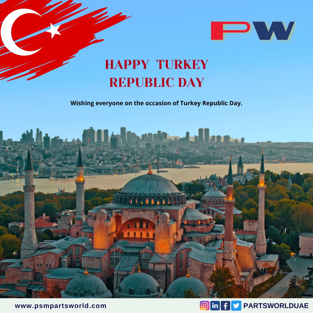 Partsworlduae's tweet photo. HAPPY TURKIYE REPUBLIC DAY
It was on this day in the year 1923 that Turkey got its Grand National Assembly. Warm wishes on Turkey Republic Day.
#turkishrepublicday #october29 #99thanniversary #freedom #atatürk #republicofturkey96yearsold #republicofturkey2022 https://t.co/QtxzTpgp2g