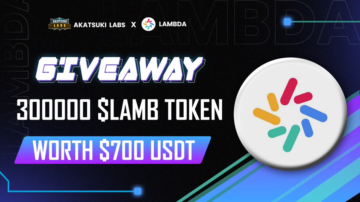 AkatsukiLabs's tweet photo. ⚔️ Partnership With @Lambdaim

🎟️ Giveaway -
🎁 Total Pool 300,000 Tokens Total Worth ($500 To $700)

To Enter - 
1⃣ Follow @AkatsukiLabs &amp; @Lambdaim
2⃣ ❤️,RT &amp; Comment Happy Birthday 🎂🥳
3️⃣ Finish Gleam Task 👉 https://t.co/2E4v1id7hF

⏰ 30 Oct
#Airdrop #NFTGiveaway #NFTs https://t.co/Tie06GQmuD