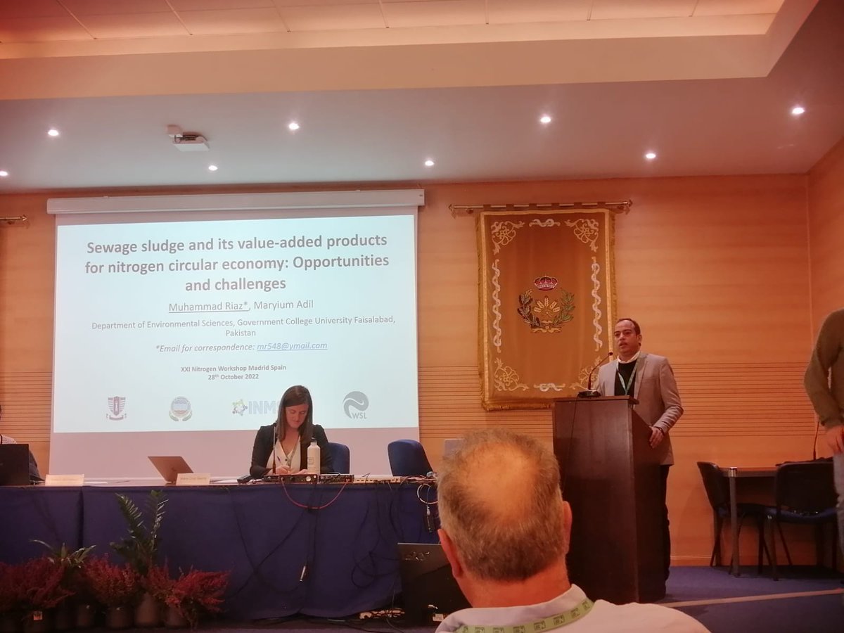 riazhuss's tweet photo. Day-5 at @NWorkshop2022: Presented in #NitrogenCircularEconomy session about the #opportunities&challenges of #sewagesludge value-added products (#biochar, #compost) for #nitrogenrecovery and #reuse in #agriculture @TowardsINMS @MarkNitrogen @INI_Europe @sacep_org #ReduceNwaste https://t.co/nrlfqcf9bE