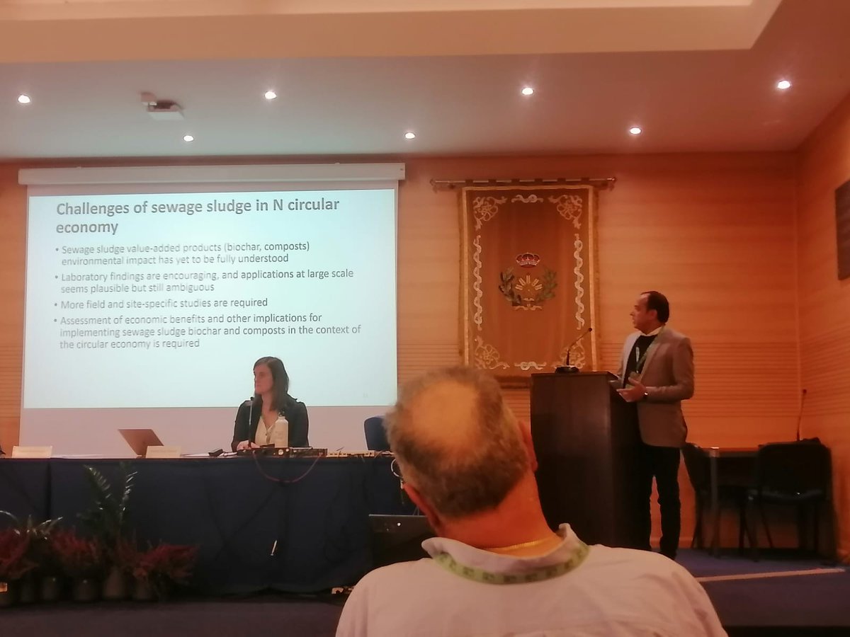 riazhuss's tweet photo. Day-5 at @NWorkshop2022: Presented in #NitrogenCircularEconomy session about the #opportunities&challenges of #sewagesludge value-added products (#biochar, #compost) for #nitrogenrecovery and #reuse in #agriculture @TowardsINMS @MarkNitrogen @INI_Europe @sacep_org #ReduceNwaste https://t.co/nrlfqcf9bE