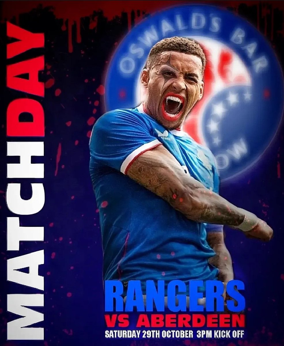 OswaldsBar's tweet image. No Halloween Horror show today, let's give Aberdeen hell 😈

Back to League action  

SPFL Matchday 13
Rangers 🆚 Aberdeen 
🏟 Ibrox Stadium
🕒 3:00pm Kick off 

#oswalds #thepeoplespub 🔴⚪🔵