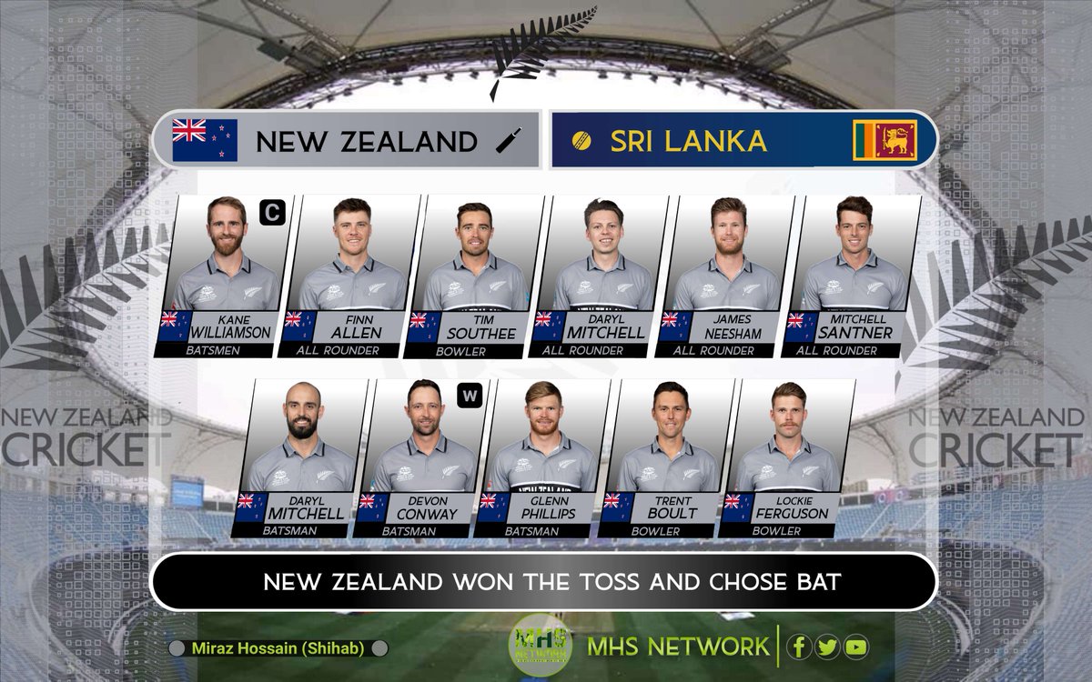 mhsNetworkBD's tweet photo. 🏏ICC Mens T20 World Cup 2022
27th Match, Super 12 Group 1
New Zealand won the toss and chose bat
New Zealand Playing XI
Sri Lanka Playing XI
#T20WorldCup | #T20WorldCup2022 | #ICC | #MHS_Today #MHS_NETWORK #SLvNZ #NZvSL #SLvsNZ #NZvsSL https://t.co/pVt6ogD8ha