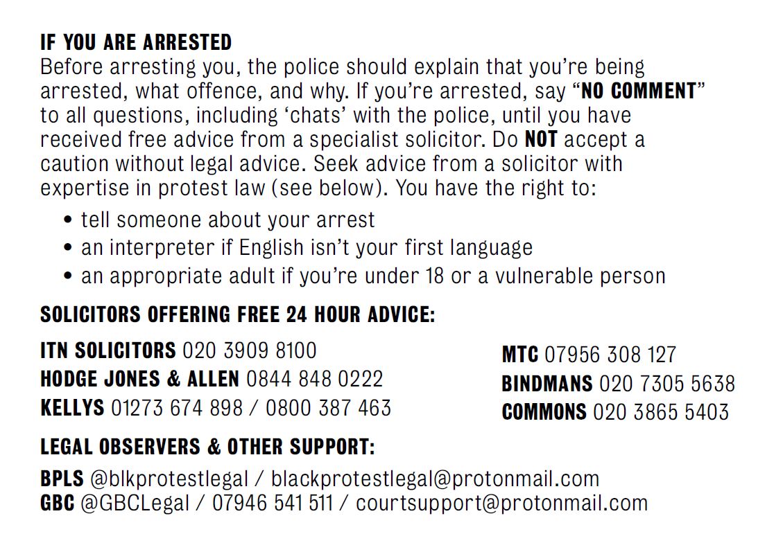 If you're protesting this weekend: KNOW YOUR RIGHTS KNOW THE RISKS STAY SAFE 📲SAVE these legal advice cards 📡SHARE with other protesters 🖊️WRITE phone numbers on your arm 🦺FIND Legal Observers for assistance