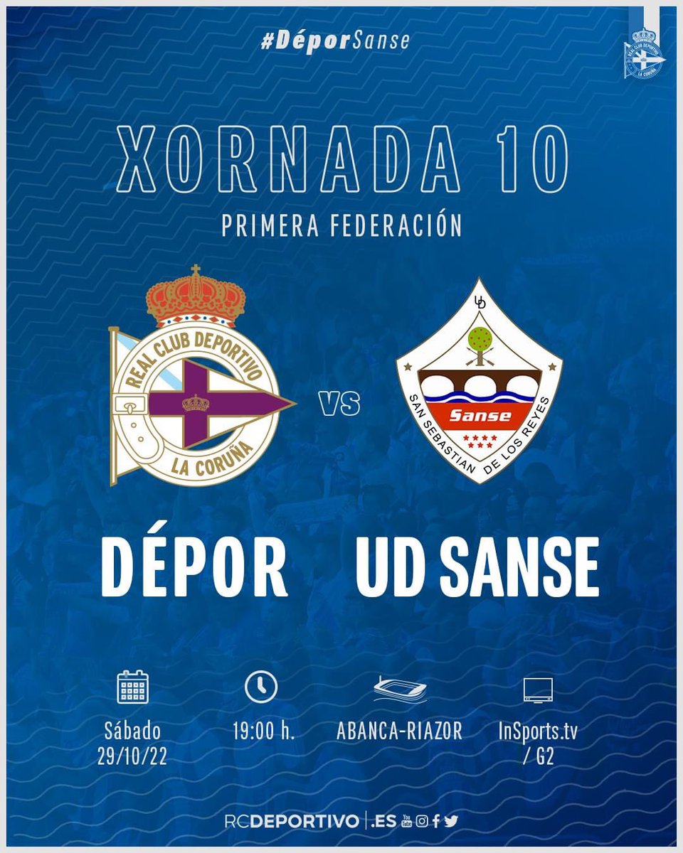 pd_ZuidHolland's tweet photo. Vandaag wedstrijddag!
Today, we only accept win, win or win!!
Forza Depor!
💙🤍💙🤍💙
#forzadepor #aporeles #karallo #rcdeportivo #sanse #pdbranquiazuiszh https://t.co/xjOpTX8EGG