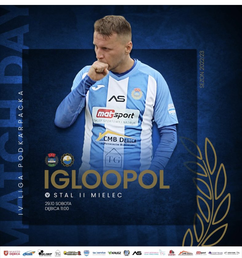 Igloopol_Debica's tweet photo. 💥 Jazda Morsy! #DzienMeczowy
⚽️ #IGLOOPOL Dębica - Stal II Mielec
🏆 14 kolejka IV ligi podkarpackiej
🗓 29 październik 2022
🕒 11:00
🏟 Stadion w Dębicy
💻 Wynik na żywo https://t.co/ewn9Id7Tgl
Relacja na żywo - MorsyTV https://t.co/SIRYa12o8c https://t.co/8jz7ltbgi5