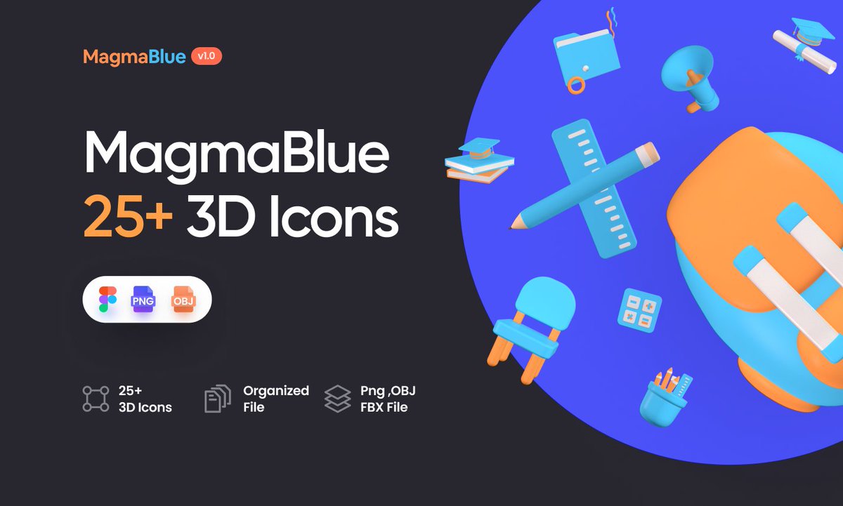 ✅✅ This is a pack of educational icons in three dimensional style. These are perfect for use with websites, mobile apps, presentations and more. We have included a set of 50 colorful icons in this collection.

#3d #design3d #assets3d #icon3d #illustration3d