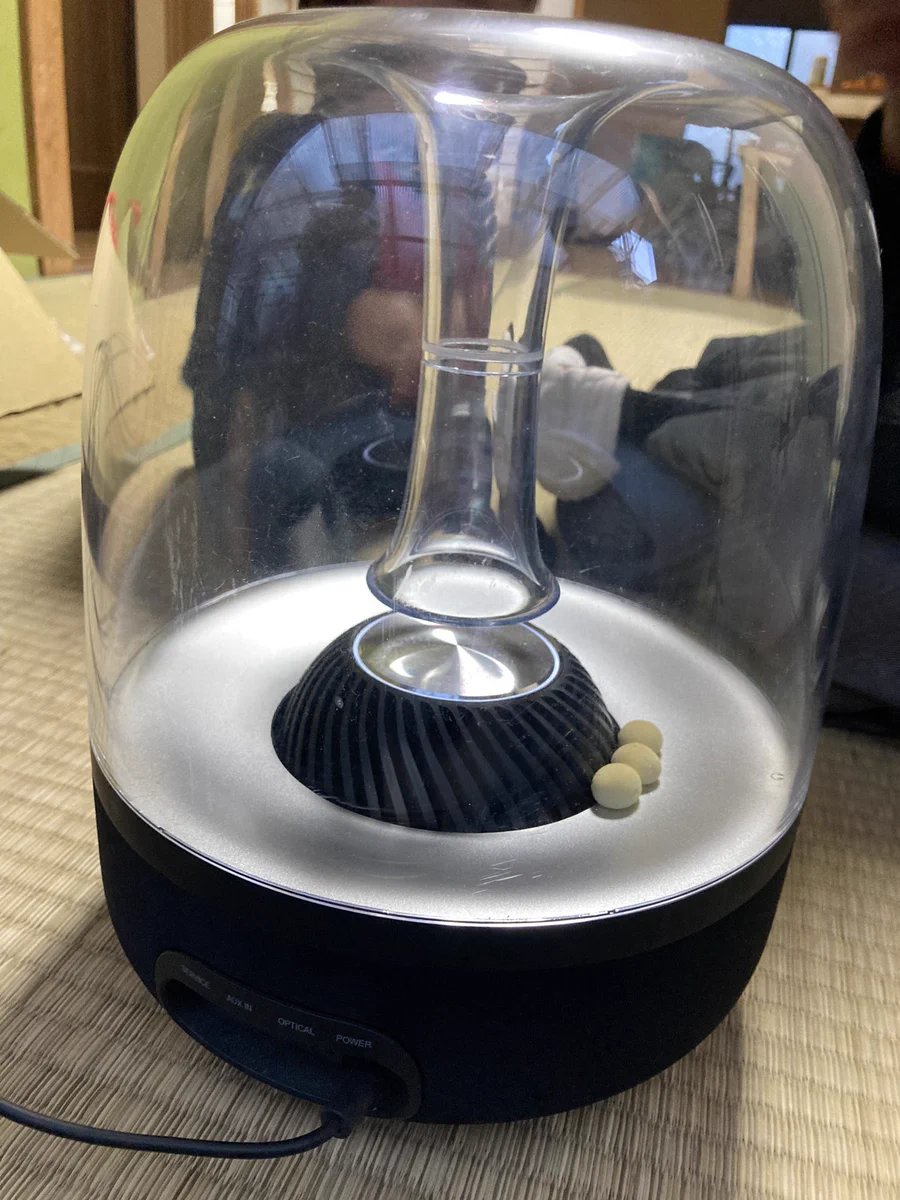 赤ちゃんが入れちゃった！スピーカーの中に入ったボーロを取り出したい！