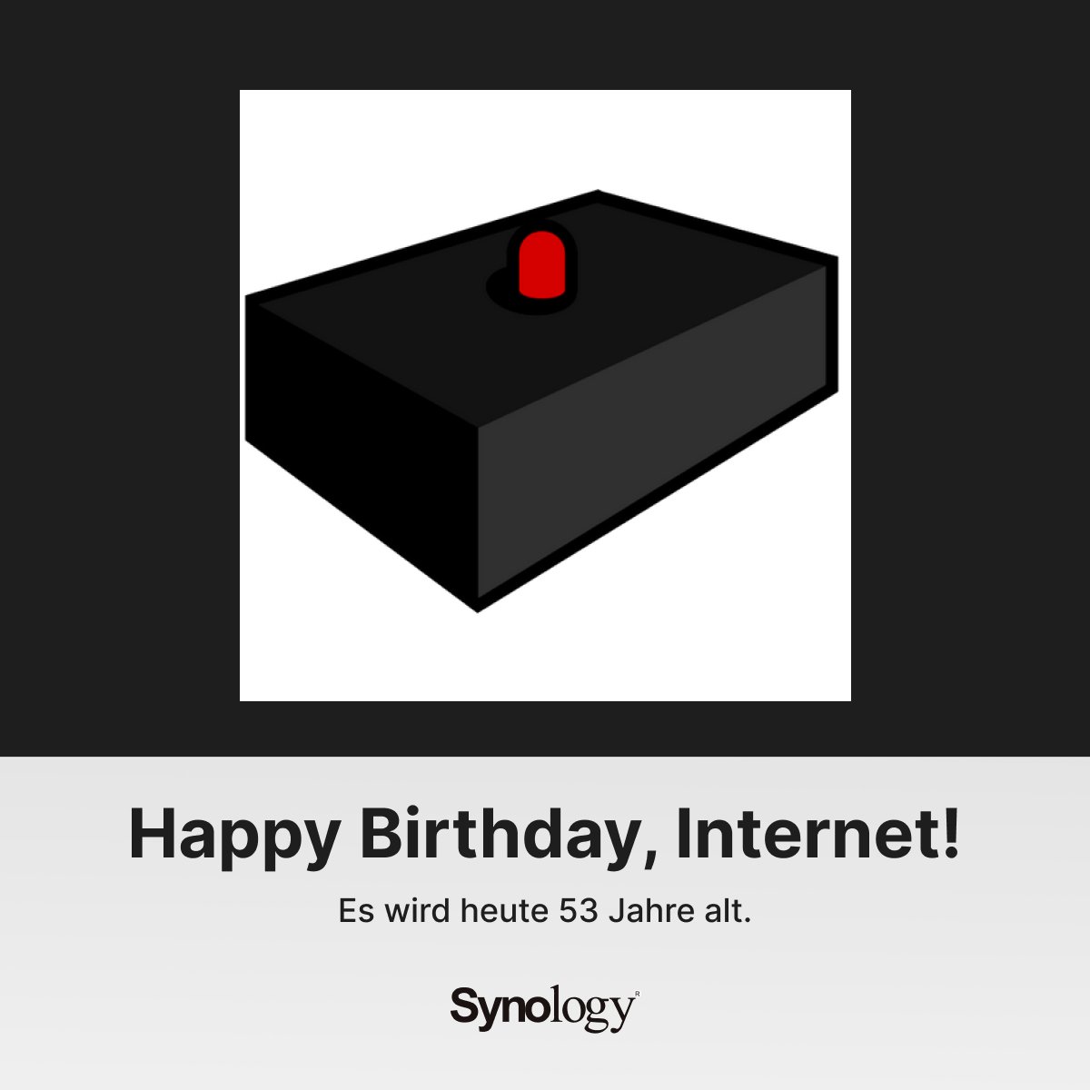 SynologyD's tweet photo. Wir gratulieren dem Internet heute herzlich zum 53. Geburtstag! 🎉

Aber mal ehrlich, wer erinnert sich noch an Sätze wie »Geh mal aus dem Internet, ich muss telefonieren!«? 🙄 😅

#happybirthdayinternet #worldinternetday #weltinternettag #theinternet https://t.co/rRkrKjcSEH