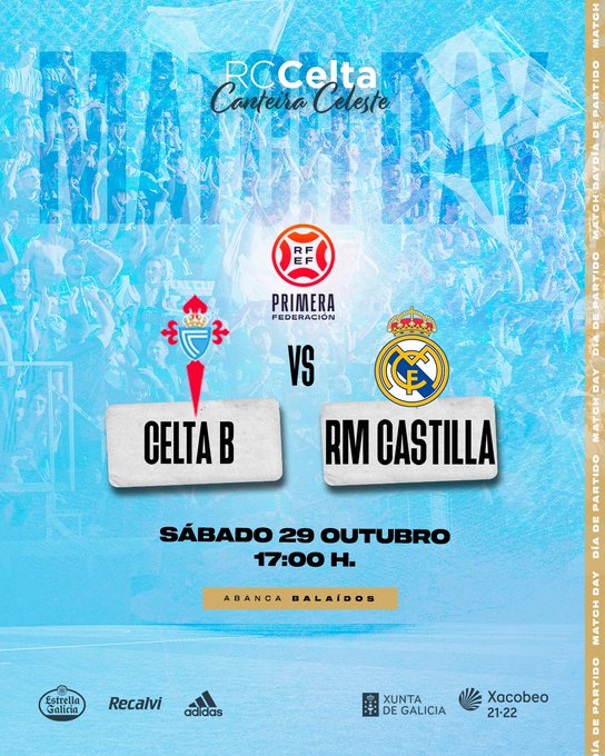 2022-2023 | 10º Jornada | Celta B 1 - 2  Real Madrid B Castilla FgONH8WXgAAf6Fe?format=jpg&name=small