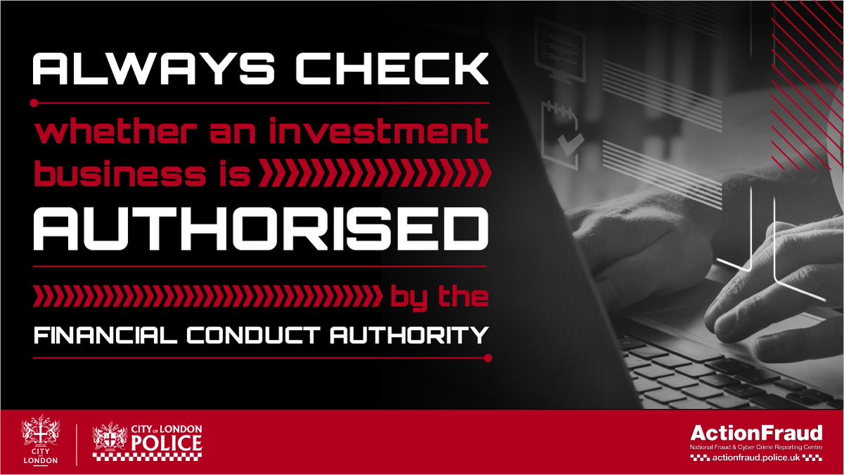 ✅ Check before you invest: You can use the @TheFCA website to see if an investment business is authorised by the Financial Conduct Authority before you commit your hard-earned cash. Read more ➡️ ow.ly/zbRe50Lmr6J