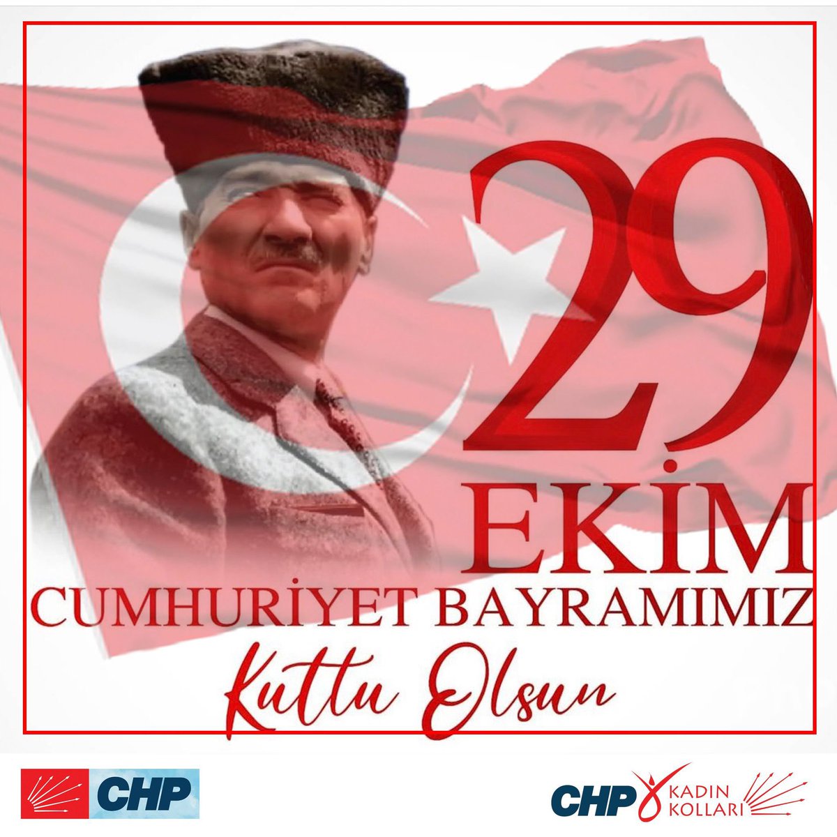 Cumhuriyet bir kadın devrimidir! #29EkimCumhuriyetBayramımız kutlu olsun. Cumhuriyetimizin ikinci yüzyılını demokrasi ile taçandırmaya and içtik. Ulu önderimiz Gazi Mustafa Kemal #Atatürk ve silah arkadaşlarını saygıyla,minnetle anıyoruz. YAŞASIN CUMHURİYET! 🇹🇷