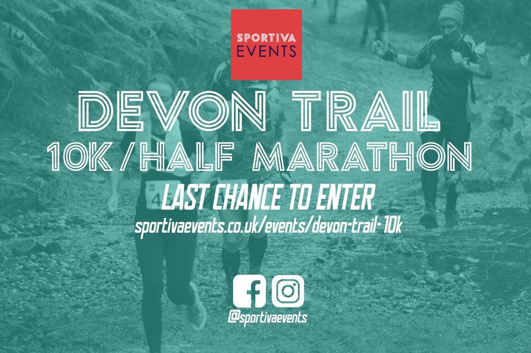 LAST CHANCE to enter the Devon Trail 10K/ Half Marathon
Sign up at sportivaevents.co.uk/events/devon-t…
#sportiva #livingforsport #10K #marathon #halfmarathon #running #trailrunning #trailrun #run #devon