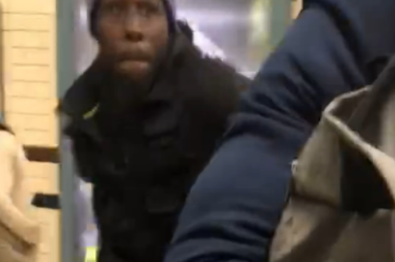 daveatherton's tweet photo. The British Transport Police are seeking a man who pushed 3 people onto the tracks at Underground Stations. 

He started at 11.50am at Baker Street station, then at noon at Finchley Road station &amp; a third on a train from Finchley Road.

Two were hospitalised but later discharged. https://t.co/rZTDrPu1bd