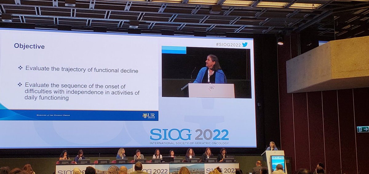 Dr.Culakova presents on trajectory of functional decline and loss of independence in activities of daily living (ADL) in older adults with advanced cancer receiving treatment. #SIOG2022